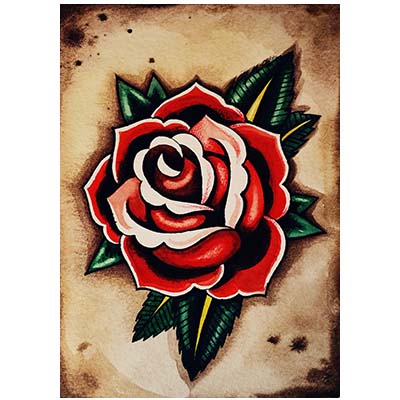 Old school rose designs Fake Temporary Water Transfer Tattoo Stickers NO.10499